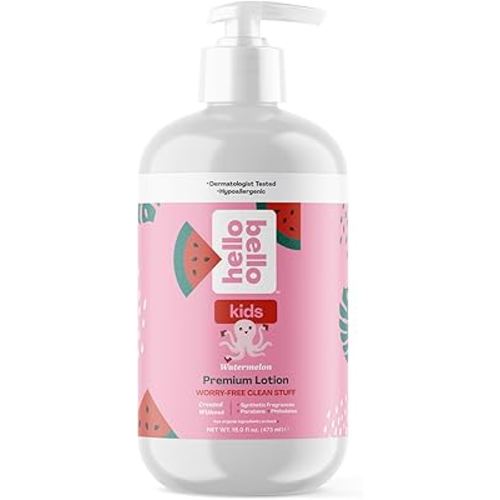 Hello Bello Kids Premium Lotion - Gentle Hypoallergenic Vegan Formula to Nourish and Moisturize - Watermelon Scented - 16 Fl Oz