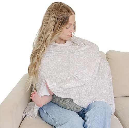 Sorrel + Fern Nursing Cover Up for Breastfeeding - Breathable Breastfeeding Cover with Removable Arch Neckline for Women - Breast Feeding Covers for Women (Meadow Reflection)