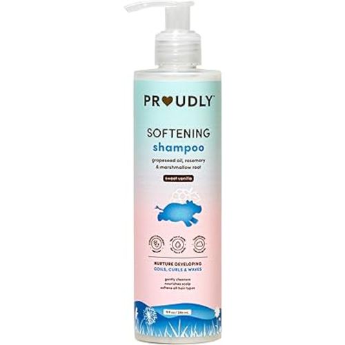 PROUDLY Softening Shampoo by Gabrielle Union & Dwyane Wade, Black & Brown Babies Coils, Curls & Waves, Tear-Free, Paraben-Free & Dermatologist-Tested, Sweet Vanilla, 9 oz