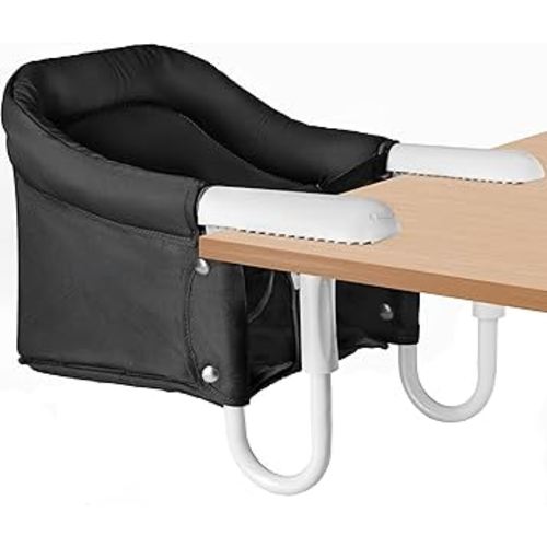 Portable Hook on High Chair for Baby & Travel Toddler from 6-36 Months – Clip on Baby Seat for Table – Fast Table Chair for Travel & Dining– Including Storage Bag - Black