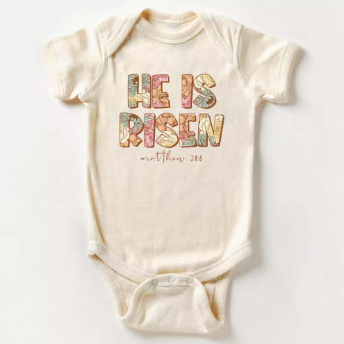 He Is Risen Jesus Easter Baby Bodysuit Cute Baby Onesie, Baby Bodysuit Lat 4424 Cute Baby Onesie, BABY BODYSUIT LAT 4424