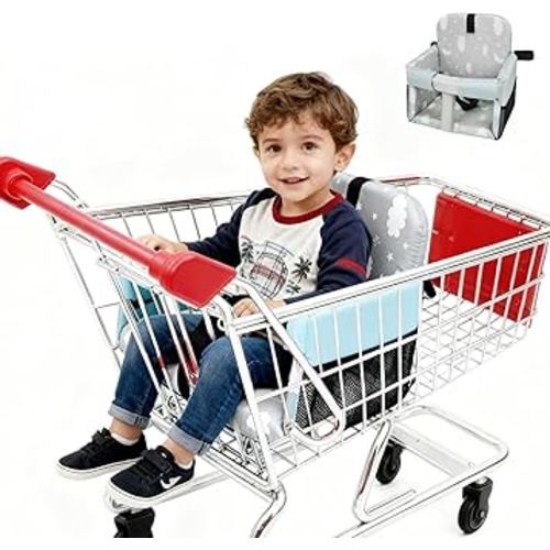 Portable Baby Shopping Cart Seat, High Chair Cover for Outdoor Hygiene and Safety, One-Hand Installation Cart Seat Cover, Comfortable and Supportive Foam-Padded, Foldable for Easy Storage