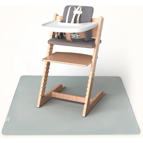 Tiny Twinkle Splat Mat for Under High Chair or Table | 44" x 44" Waterproof & Mess-Proof High Chair Mat for Baby, Machine Washable for Mealtime or Art(Sage)