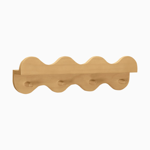 babyletto Lido Wave Bookshelf with Hooks - Honey