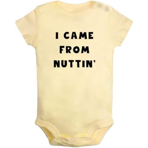 iDzn Babies I Came From Nuttin' Funny Rompers Newborn Bodysuits Infant Jumpsuits 0-24 Months Kids Cotton Graphic Outfits