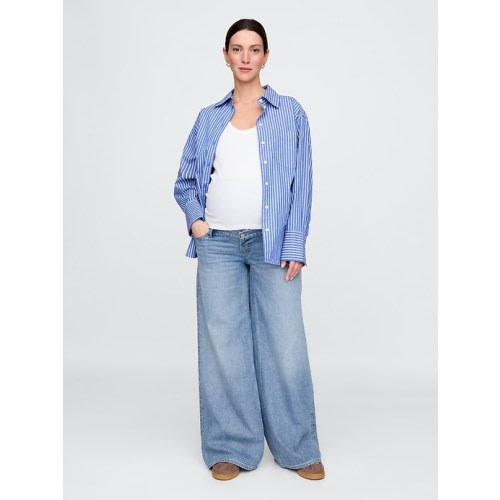 Maternity True Waistband Full Panel UltraSoft Baggy Jeans | Gap