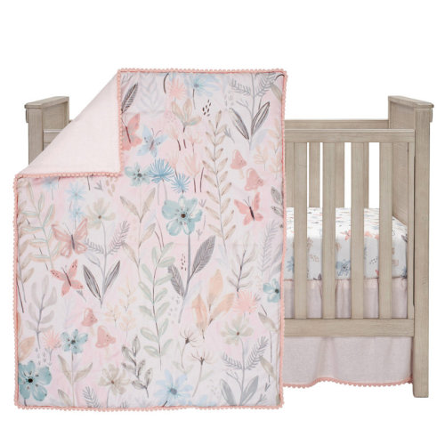 Lambs & Ivy Baby Blooms 100% Cotton Crib Bedding Set & Reviews | Wayfair
