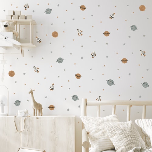 Wall Palz Space Galaxy Vinyl Wall Decals Peel and Stick Room Decorations