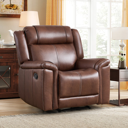 39'' Wide Modern Soft Breathable Standard Faux Leather Manual Recliner Chair | Wayfair