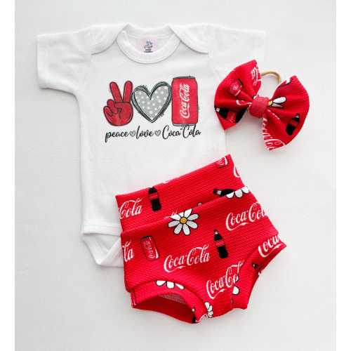 Baby Girl Toddler Favorite SODA Shirt/bodysuit Bummies Nylon Bow set 0-3 mos-4t Shorties Headband diaper cover Birthday Gift Drink hippie