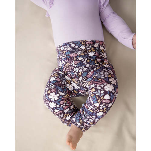 Midnight Petals Fold Over Legging | Little Sleepies