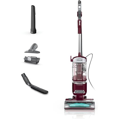 Shark DETECT Lift-Away Corded Upright Vacuum with Detect Technology, Self-Cleaning Brushroll for No Hair Wrap, Anti-Allergen Complete Seal, and Odor Neutralizer Technology, Burgundy, LA492