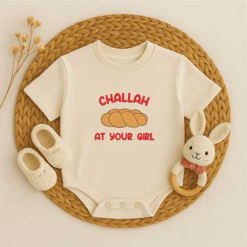 Challah At Your Girl Baby Bodysuit, Funny Jewish Baby Outfit, Infant Romper, Baby Shower Gift, Cute Newborn Clothing