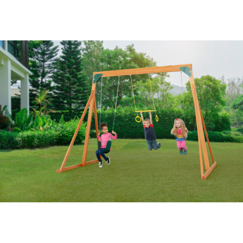 Creative Cedar Designs Trailside Wooden Swing Set & Reviews | Wayfair