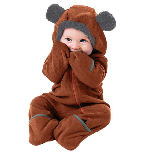 0-3 Months Baby Boy Clothes 6-9 Months Snow Suits For Toddler Boys Baby Snowsuit Fleece Lined Onesie Outfits Warm Hooded Romper for Brown