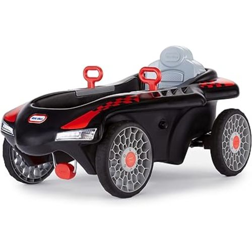 Little Tikes Jett Car Racer Black, Ride On Car with Adjustable Seat Back, Dual Handle Rear Wheel Steering, Racing Control, Kid Powered Fun, Great Gift for Kids, Toys for Girls Boys Ages 3-10 Years