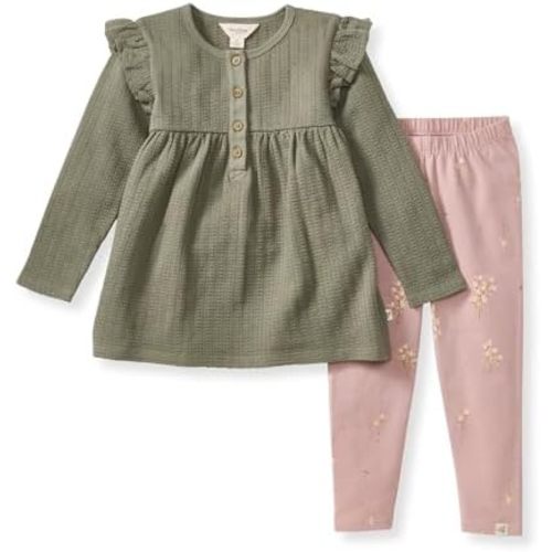 Burt's Bees Baby baby-girls Top and Pant Set, Tunic and Leggings Bundle, 100% Organic Cotton