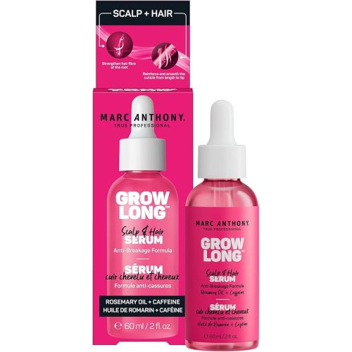 Marc Anthony Grow Long Scalp & Hair Serum - Anti-Breakage Formula Nourish, Strengthen & Hydrate Scalp & Hair Follicles - Natural Shine & Fuller-Looking Hair Strands from Root to Tip, 2 fl oz