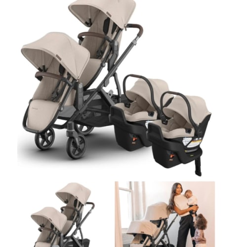 UPPAbaby Vista V3 Twin Stroller + Aria V2 Travel System | Modern Nursery™
