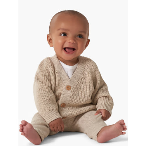 Modern Moments By Gerber Baby Unisex Knit Cardigan Sweater & Jogger Set, 2 Piece, Sizes 0/3-24M