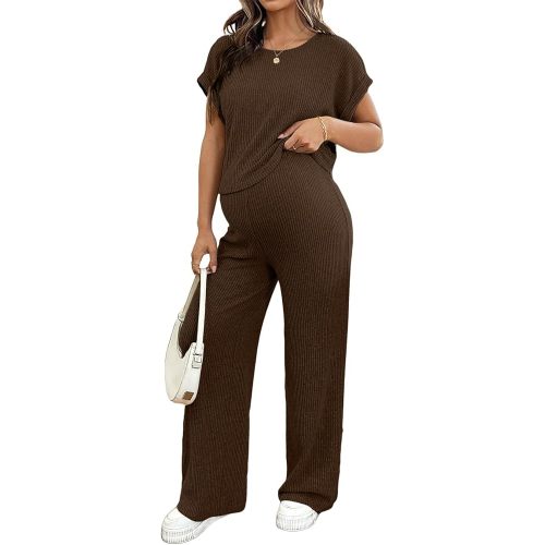 BLENCOT Maternity Ribbed Lounge 2 Piece Set