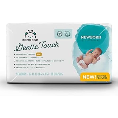 Amazon Brand - Mama Bear Gentle Touch Diapers, Size Newborn, 30 Count