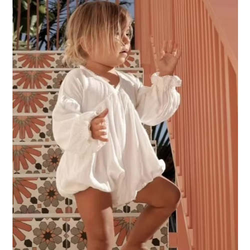Baby Girl Open Back Cotton Bubble Romper – Little Dresser