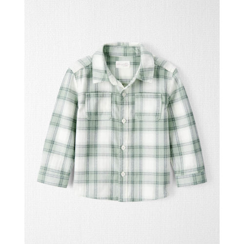 Toddler Organic Cotton Herringbone Button-Front Shirt in Plaid - Little Planet | Carter's