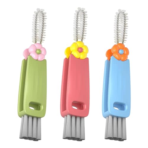 JXMLTT 3 in 1 Cup Lid Cleaning Brush, Portable Cup Cleaner Brush, Water Bottle Cleaner Brush, 3 in 1 Multifunctional Cleaning Brush for Home Kitchen Cleaning Tools（3PCS）