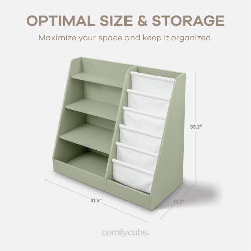 Kids Montessori Book Shelf, Shelves for Toys by Comfy Cubs