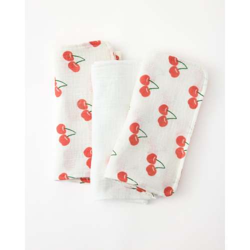 Printed Organic Cotton Muslin Burp Cloth Set | Lavender Cosmos - Storq by Kindred Bravely