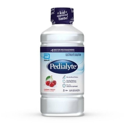 Pedialyte Electrolyte Solution Hydration Drink - Cherry Frost - 33.8 fl oz: Kosher, Halal, Ready to Drink