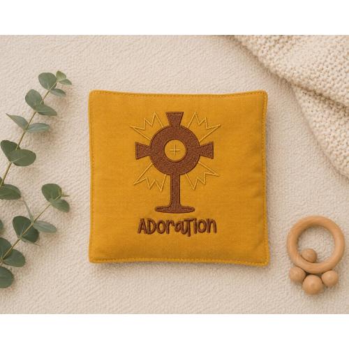 Catholic Adoration Soft Book for Baby | Eucharistic Baby Book | Quiet Mass Toy | Catholic Baby Gift | Christian Sensory Book