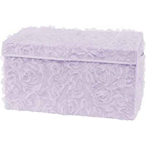 Sweet Jojo Designs Purple Floral Rose Girl Small Fabric Toy Bin Storage Box Chest For Baby Nursery Kids Room - Lavender Flower Luxurious Elegant Princess Vintage Boho Shabby Chic Luxury Glam Roses