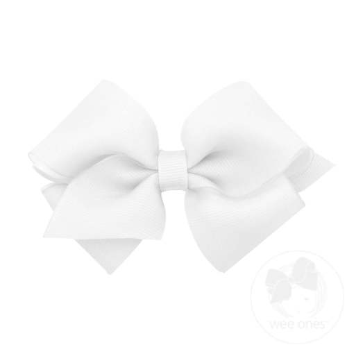 Extra Small Organza and Grosgrain Overlay Hair Bow - LT PINK | Wee Ones Hair Bows & Accessories