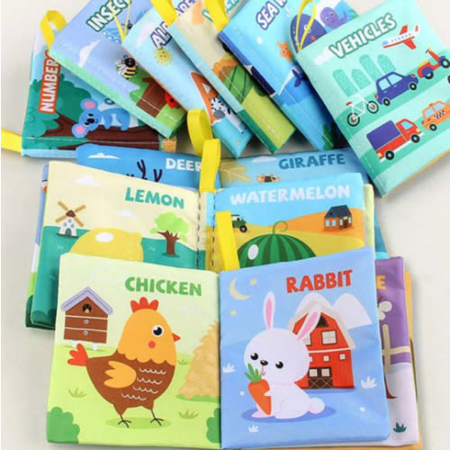 Baby Unbreakable Early Educational Teething Cloth Book With Animals, Vehicles And English Text, Cognitive Learning Toy | SHEIN USA