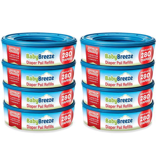 Baby Breeze, Diaper Pail Refills, 2240 count, 8-pack