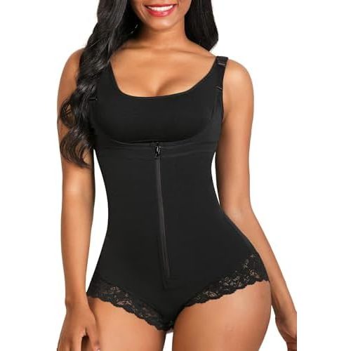 SHAPERX Women's Fajas Colombianas Shapewear Postpartum Tummy Control Body Shaper Butt Lifter Bodysuit