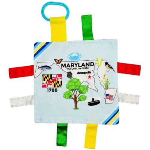 Baby Jack The Learning Lovey Maryland State Baby Tag Crinkle Square Toy That Teaches Facts 8" x 8"