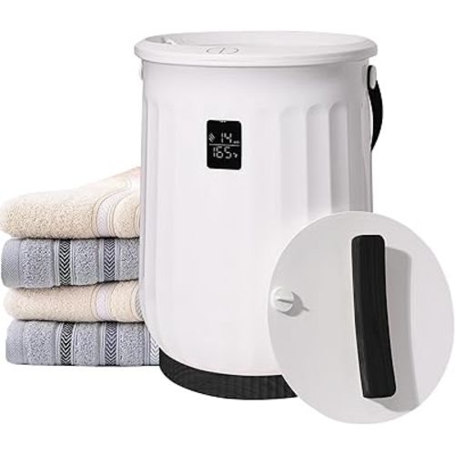 Luxury Large Towel Warmer for Bathroom, Heated Towel Warmer Bucket for SPA, Auto Shut Off, Fits Up to Two 40"X70" Oversized Towels, Bathrobes, Blankets, PJ's and More, Best Ideal Gifts - Black