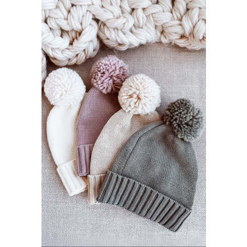 Knit Baby Pom Pom Beanie