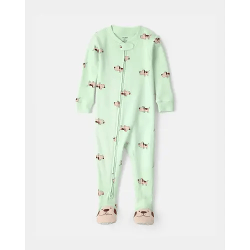 Baby Puppy 100% Cotton Snug Fit 1-Piece Pajama - Green | Carter's