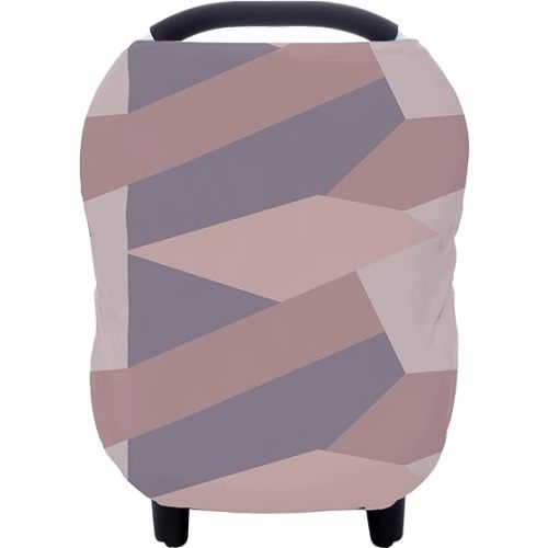 Carseat Cover Boy and Girls - Multi-use Nursing Car Seat Canopy Cover for Breastfeeding, Infant Stroller Cover, High Chair Cover (Baby Pink)