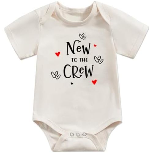 Newborn Baby Bodysuit Infant Short Sleeve Funny Letters Print Romper Reveal Pregnancy Announcement Clothes