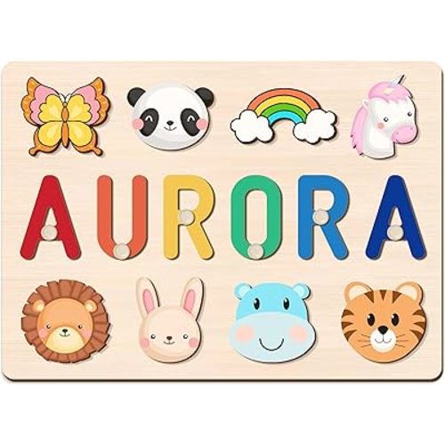 Name Puzzle for Kids Personalized,Custom Name Puzzle The First Gifts for Boys and Girl, Personalized Wooden Puzzles for Toddlers