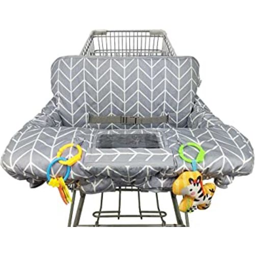 Shopping Cart Cover for Baby ICOPUCA Cotton High Chair Cover, Reversible, Machine Washable for Infant, Toddler, Boy or Girl (Grey Arrow Print)