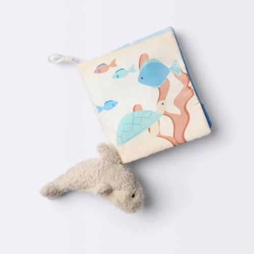 Interactive Soft Book and Plush Toy - Sea Life - Cloud Island™: Sensory Development, Baby Learning Toys