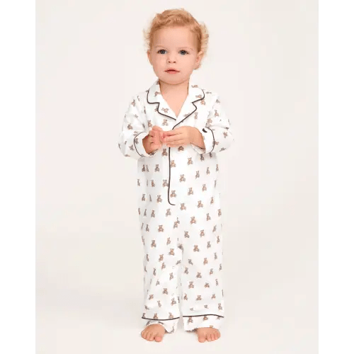Baby's Twill Classic Romper in Teddy Tales