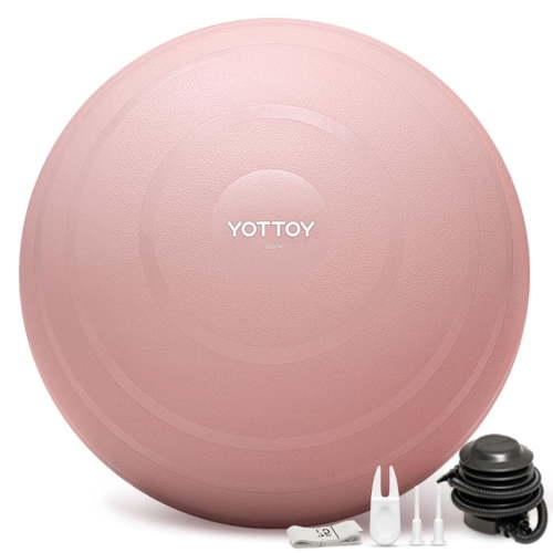 YOTTOY Anti-Burst Exercise Ball, 55 cm — Pink, Extra Thick for Yoga & Physical Therapy