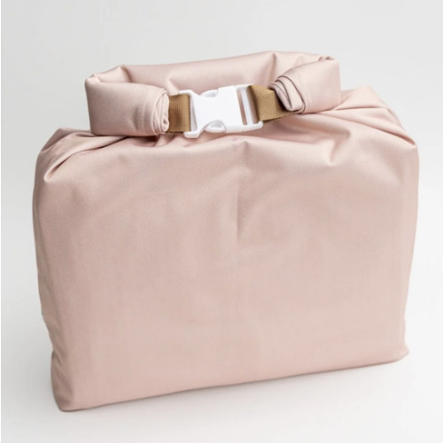 Roll Top Space Saver Water Resistant Small Wet Bag Travel Storage Bag - Cream